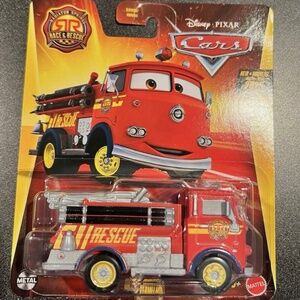 DISNEY PIXAR CARS HTF 2025 RACE & RESCUE RED THE FIRE TRUCK NEW